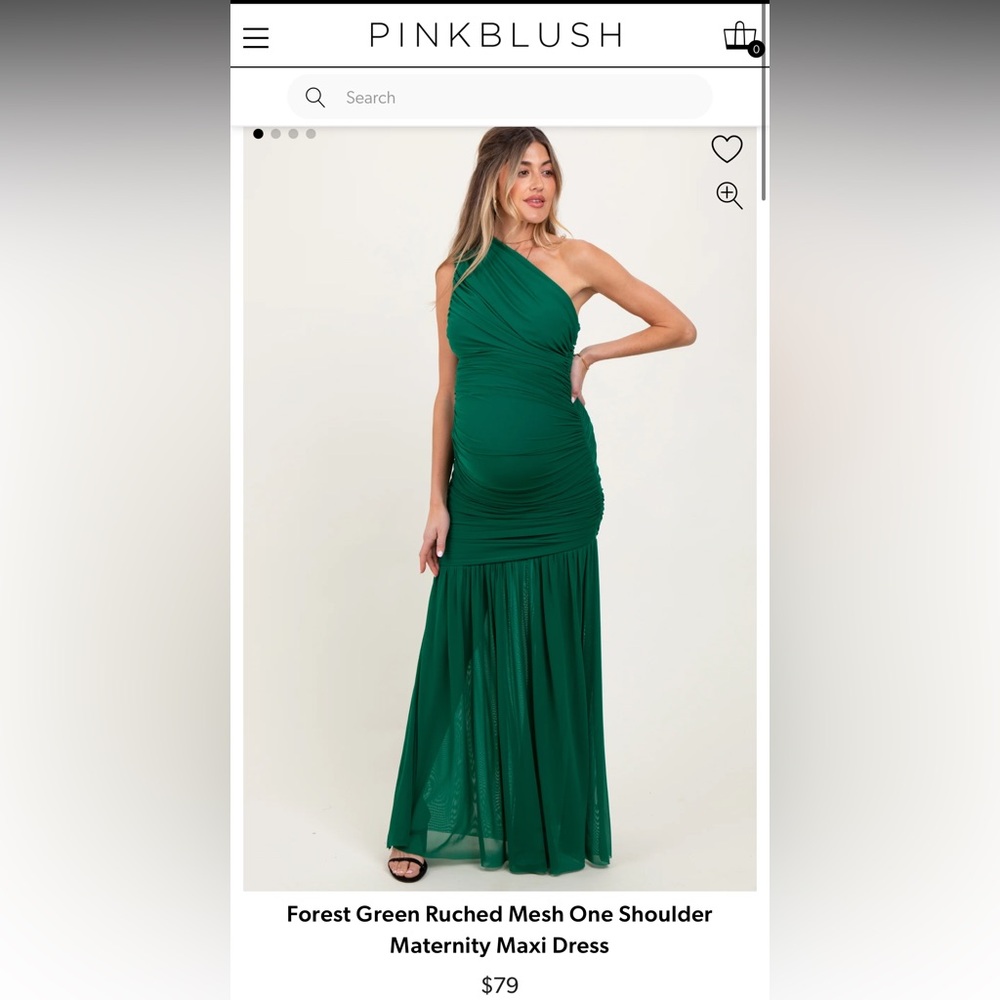 Pinkblush Forest Green One Shoulder Maxi Dress
